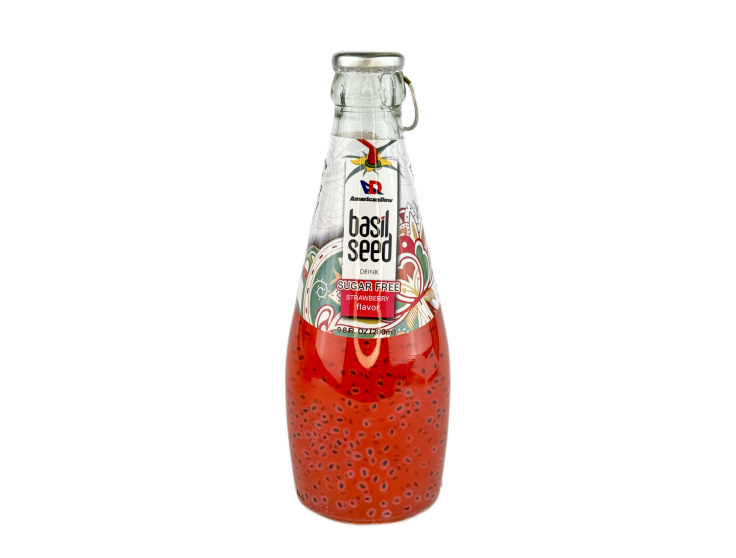 Basil Seed, Strawberry, Sugar Free | AMERICAN DROP | 24 items per pack ...