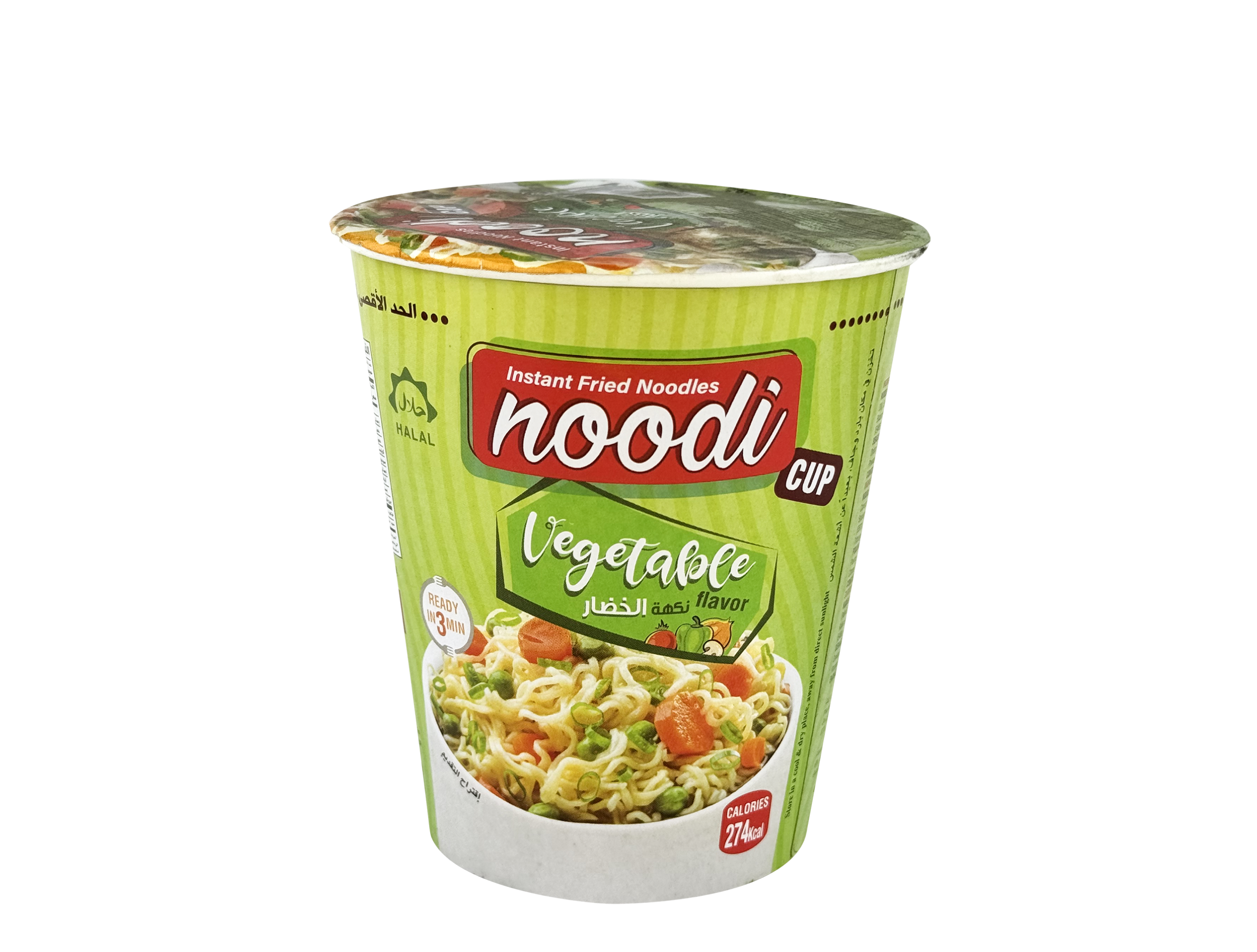 Fried Noodles Instant Cup, Vegetables | NOODI | 24 items per pack