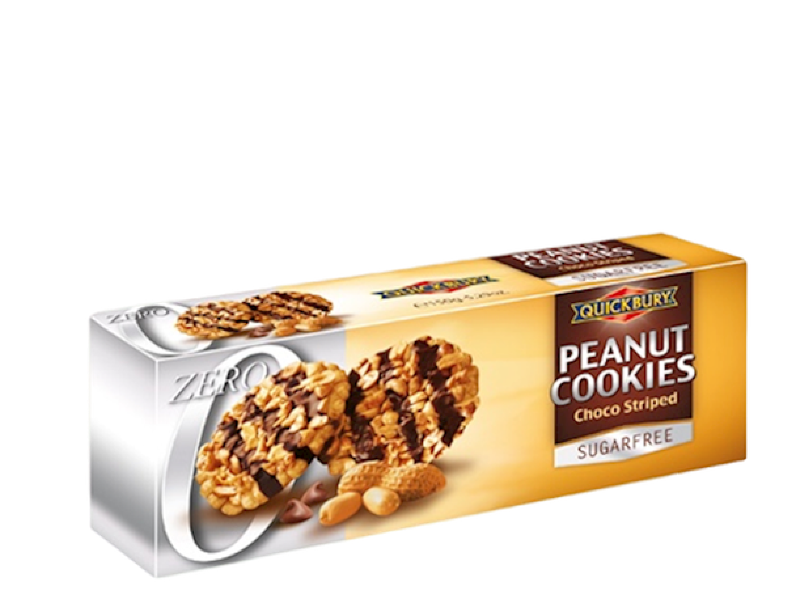 Peanut Cookies Choco Striped, Sugar Free | QUICKBURY | 18 items