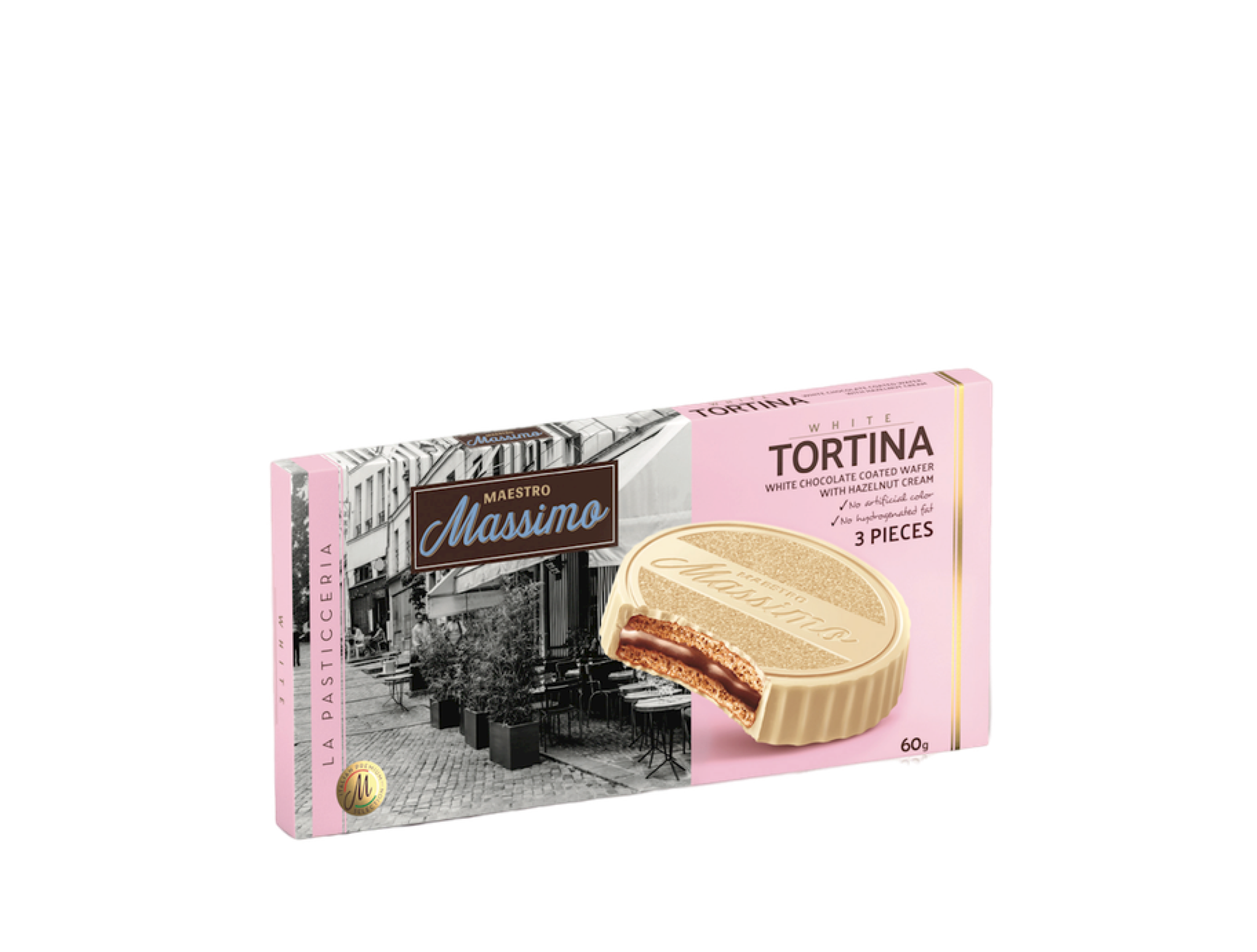 Tortina C. Wafer, White Chocolate | Maestro Massimo | 24 items per