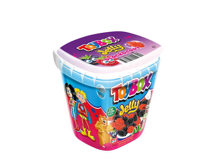 Black Raspberry Jello Box Jelly Candy, Blackberry | TOY BOX | 24 items per pack | Prestige Concept