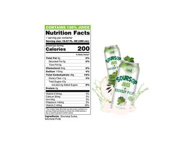 100% Fruit Juice with pulp, Soursop