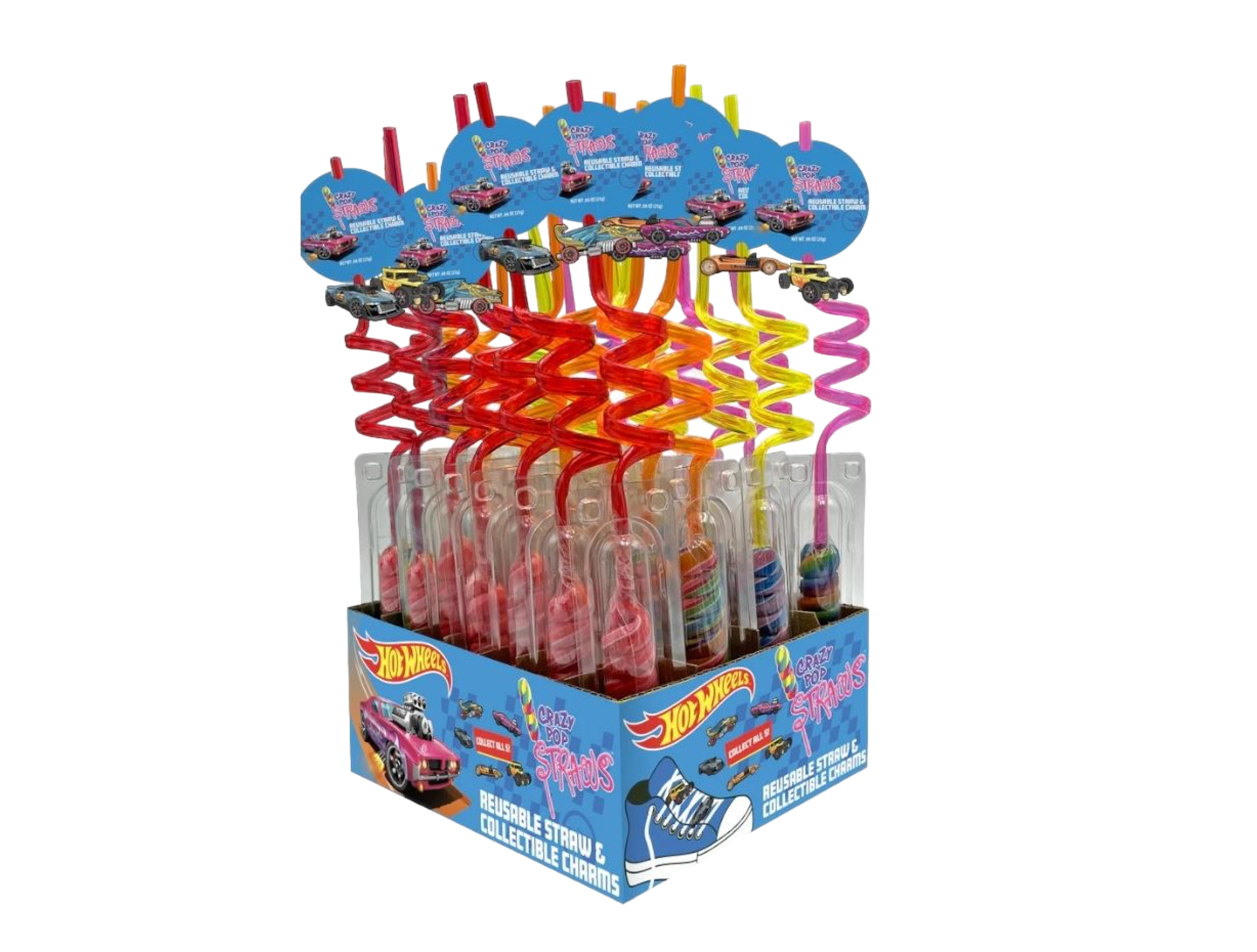 Hot Wheels™ Crazy Pop Straws, Swirl Candy | Original Gourmet | 30
