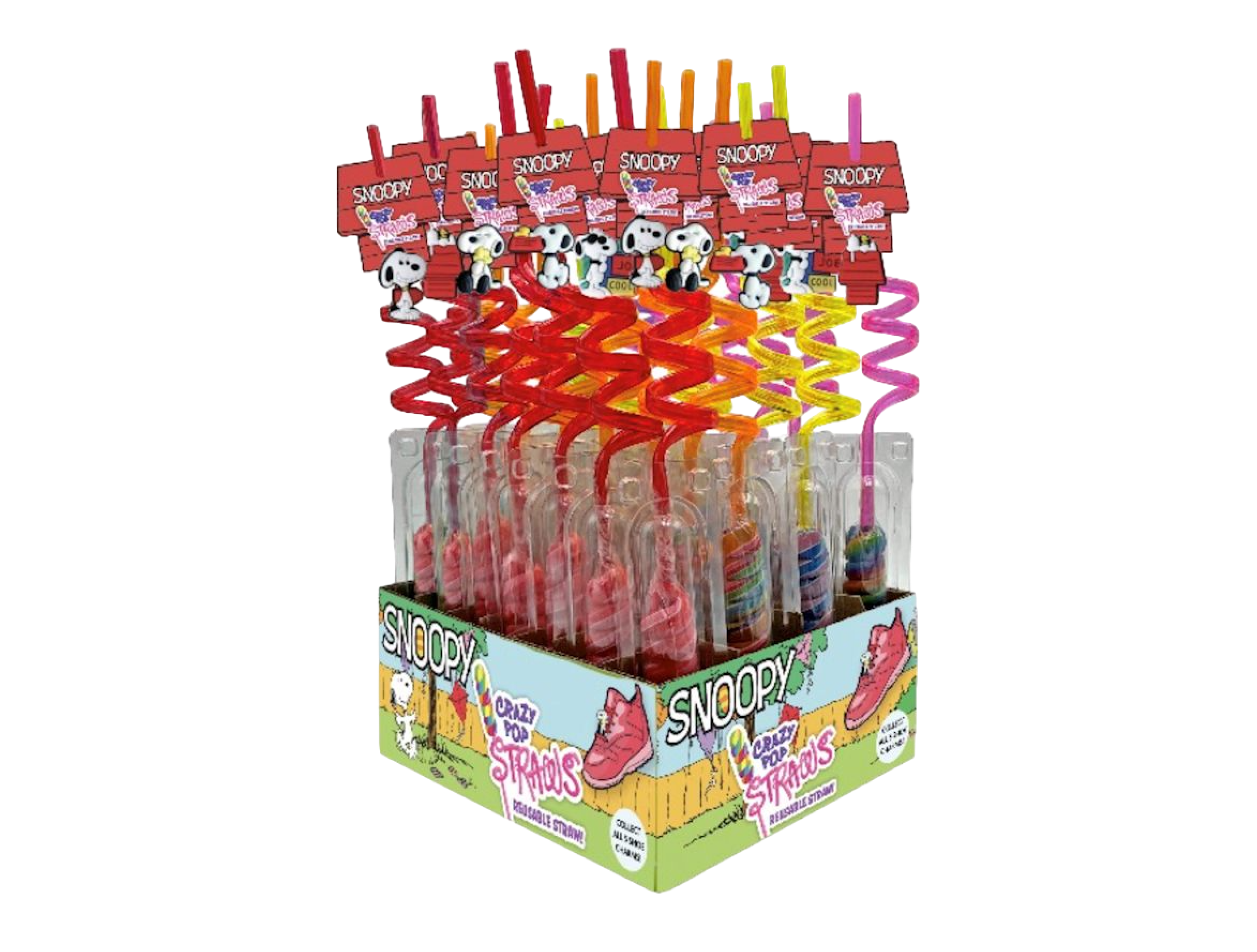 Snoopy™ Crazy Pop Straws, Swirl Candy | Original Gourmet | 30