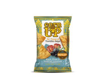 CornUP! Popped Tortilla Chips, Black Olives & Sundried Tomatoes