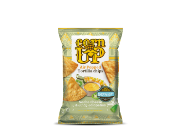 CornUP! Popped Tortilla Chips, Nacho Cheese & Juicy Jalapenos