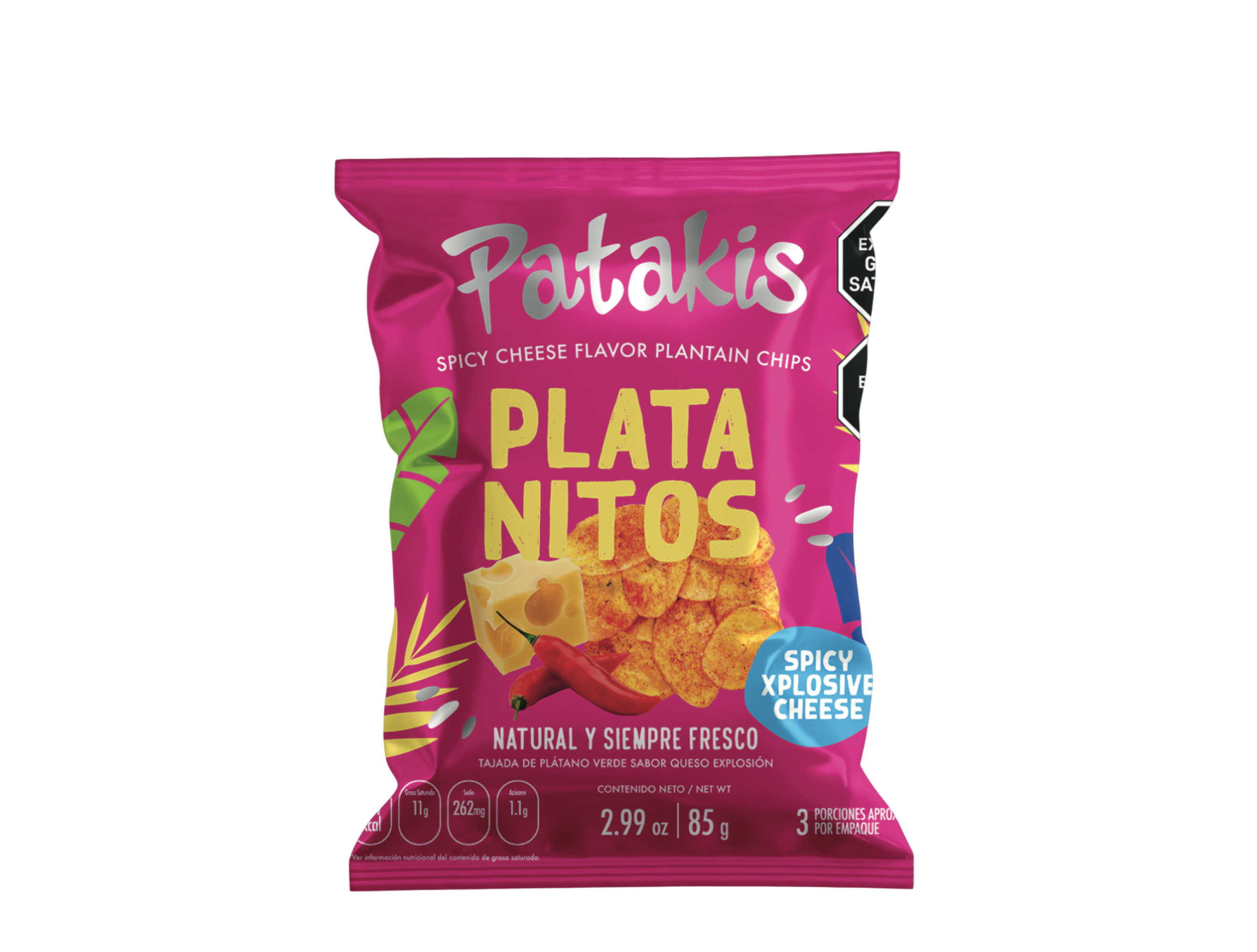 Premium Spicy Plantain Chips | Patakis | 24 items per pack