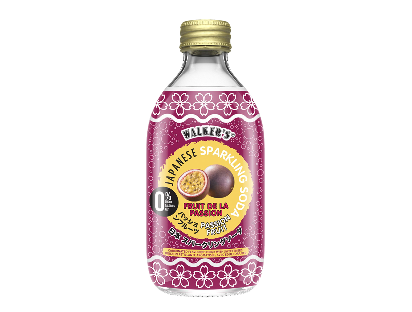 Japanese Sparkling Soda Passion Fruit (Zero Sugar) | Walker's | 24