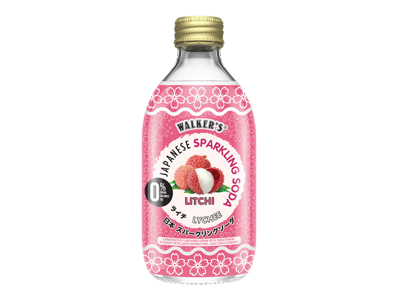 Japanese Sparkling Soda Lychee (Zero Sugar) | Walker's | 24