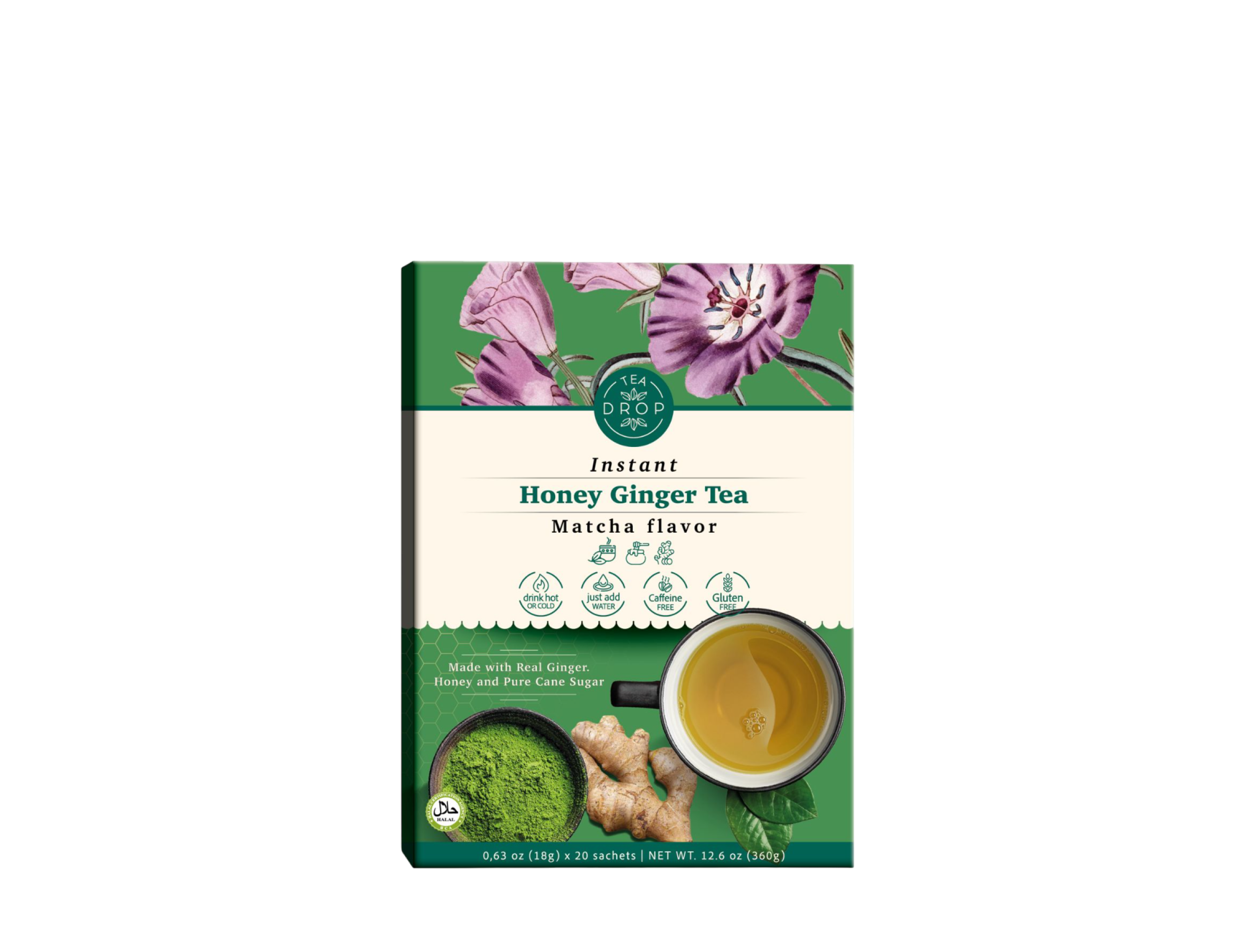 Honey Ginger Drink | Matcha | Tea Drop | 24 items per pack