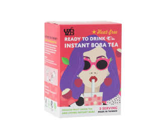 Dragon Fruit Green Tea + Lychee Popping Boba