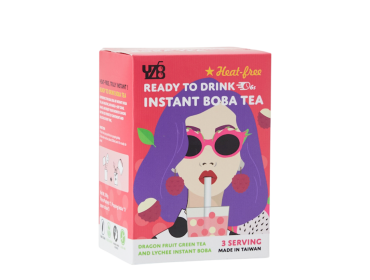 Dragon Fruit Green Tea + Lychee Popping Boba