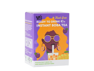 Passion Fruit Green Tea + Mango Popping Boba