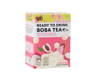 Instant Dragon Fruit Green Tea + Lychee Boba