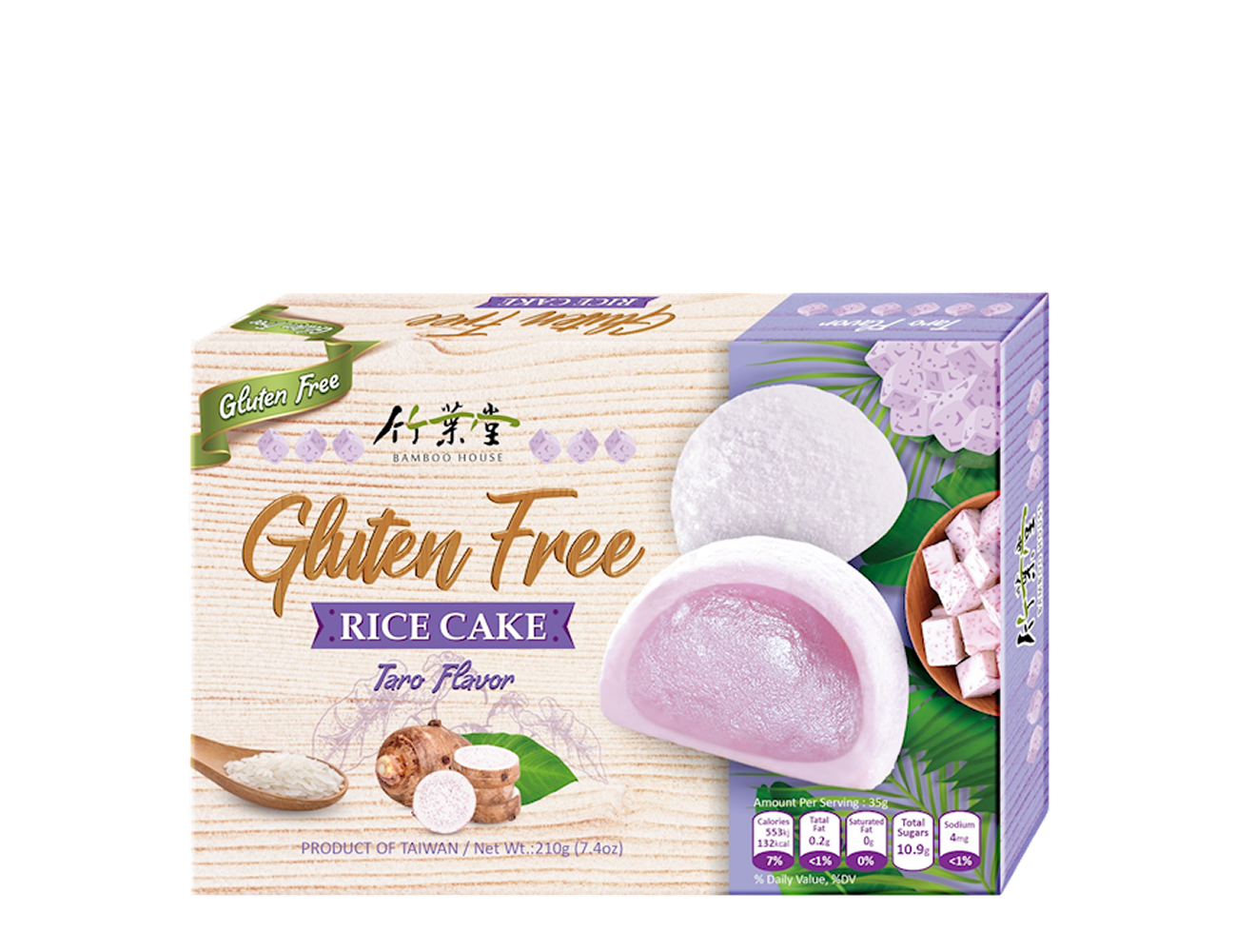 Gluten Free RICE CAKE Taro | Bamboo House | 24 items per pack